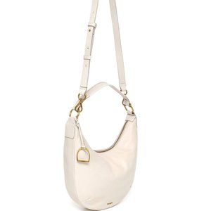 NWT Margot Savannah Crescent Hobo Leather Bag in Ecru $268